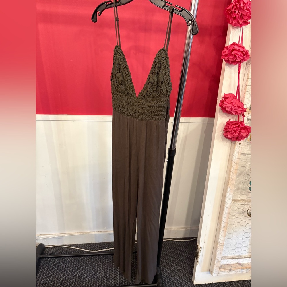 Brown/Greenish Lace Jumpsuit
